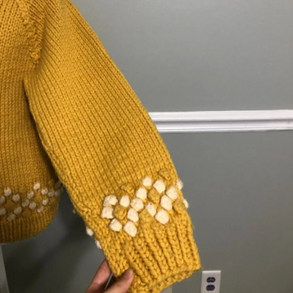 Vintage 1970s Chunky Zip Cottagecore Sweater Pullover - Picture 5 of 6